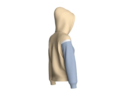 Girls Half-Zip Color Blocked Hoodie 3D Model