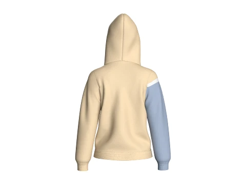 Girls Half-Zip Color Blocked Hoodie 3D Model