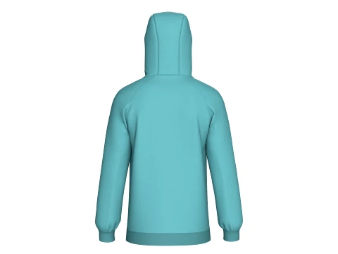 Men Side-Zip High Neck Hoodie With Pocket 3D Model