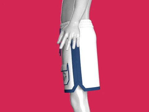 Men Printed Pocket Shorts With Elastic Waist 3D Model