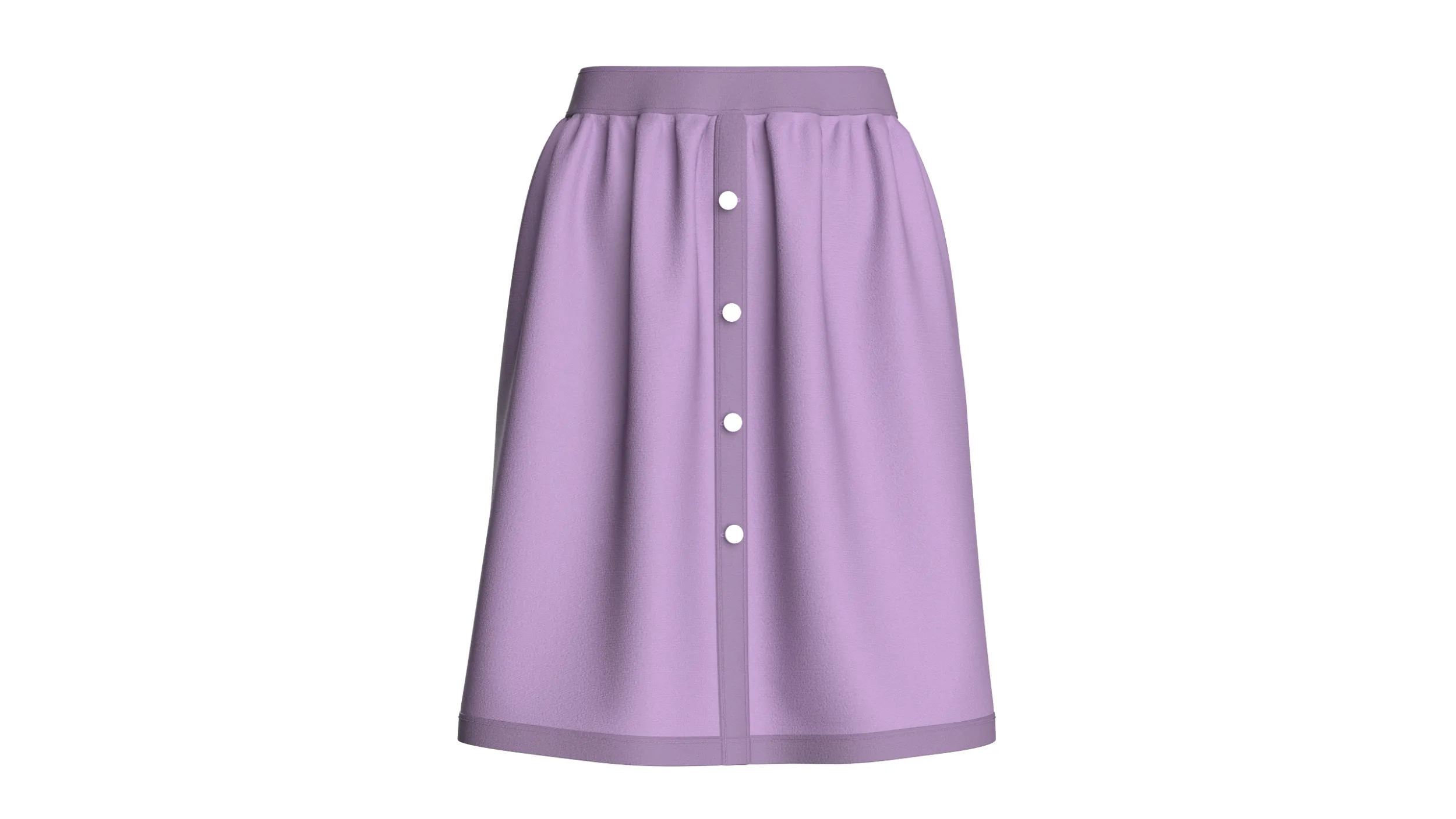 Girls Front Button Skirt 3D Model .c4d .max .obj .3ds .fbx .stl .blend 