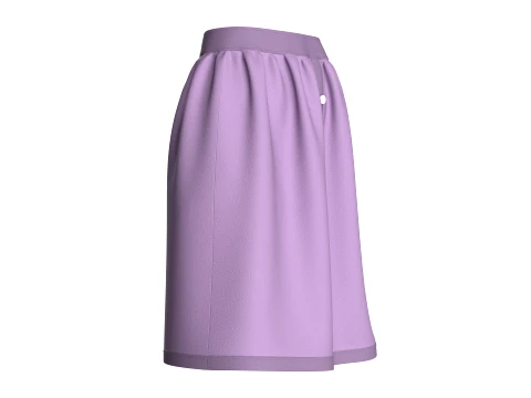 Girls Front Button Skirt 3D Model
