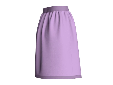 Girls Front Button Skirt 3D Model