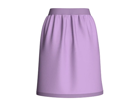 Girls Front Button Skirt 3D Model