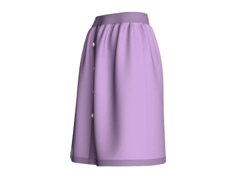 Girls Front Button Skirt 3D Model