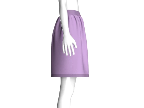 Girls Front Button Skirt 3D Model