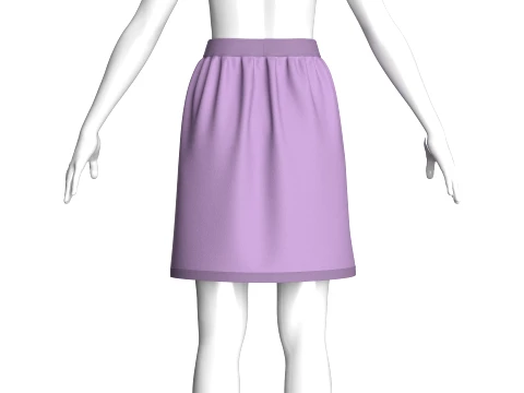 Girls Front Button Skirt 3D Model