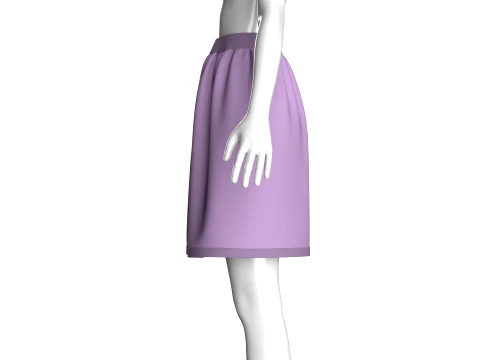 Girls Front Button Skirt 3D Model