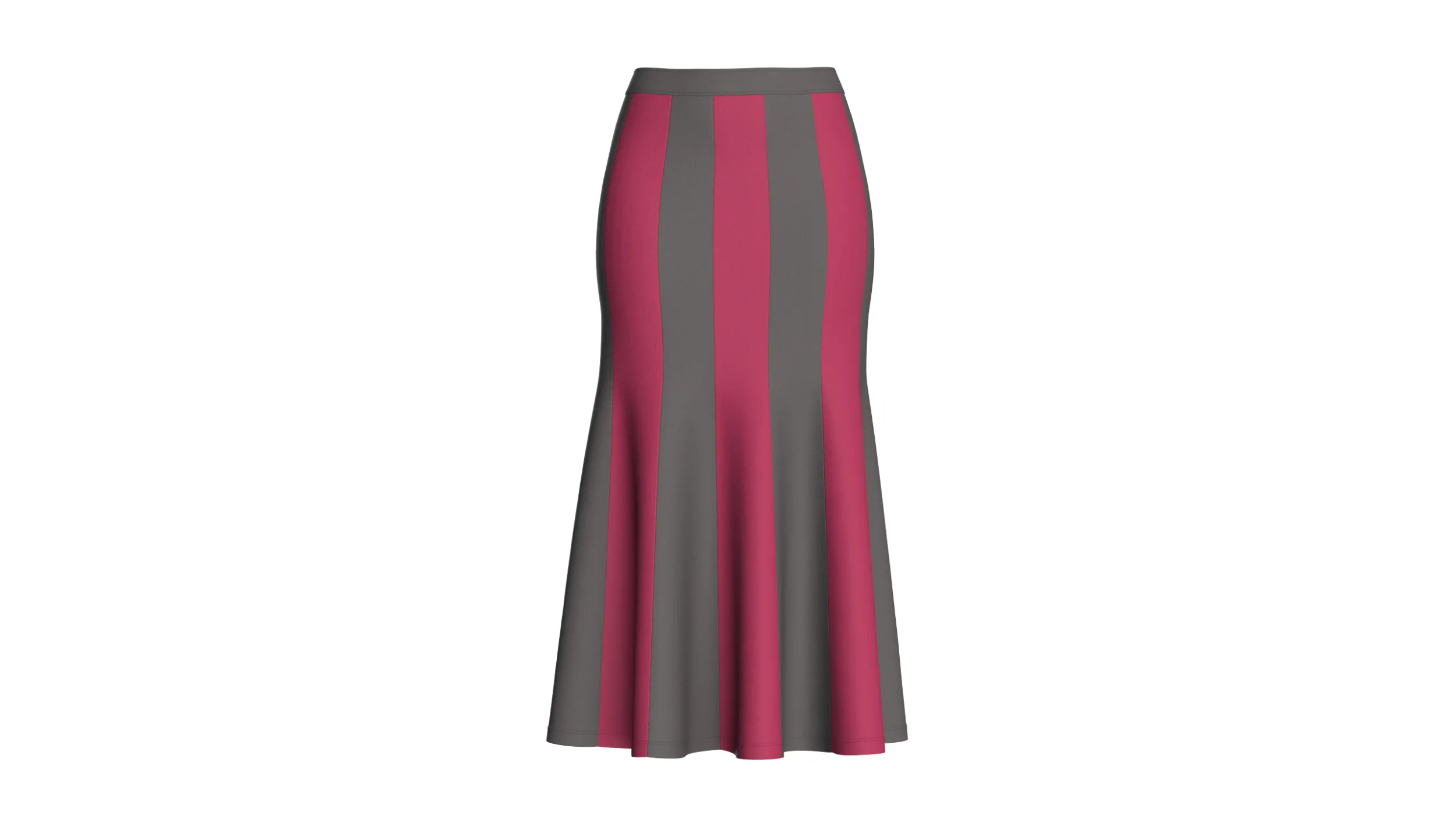 Girls Color-Block Panelled Maxi Skirt 3D Model .c4d .max .obj .3ds .fbx .stl .blend 
