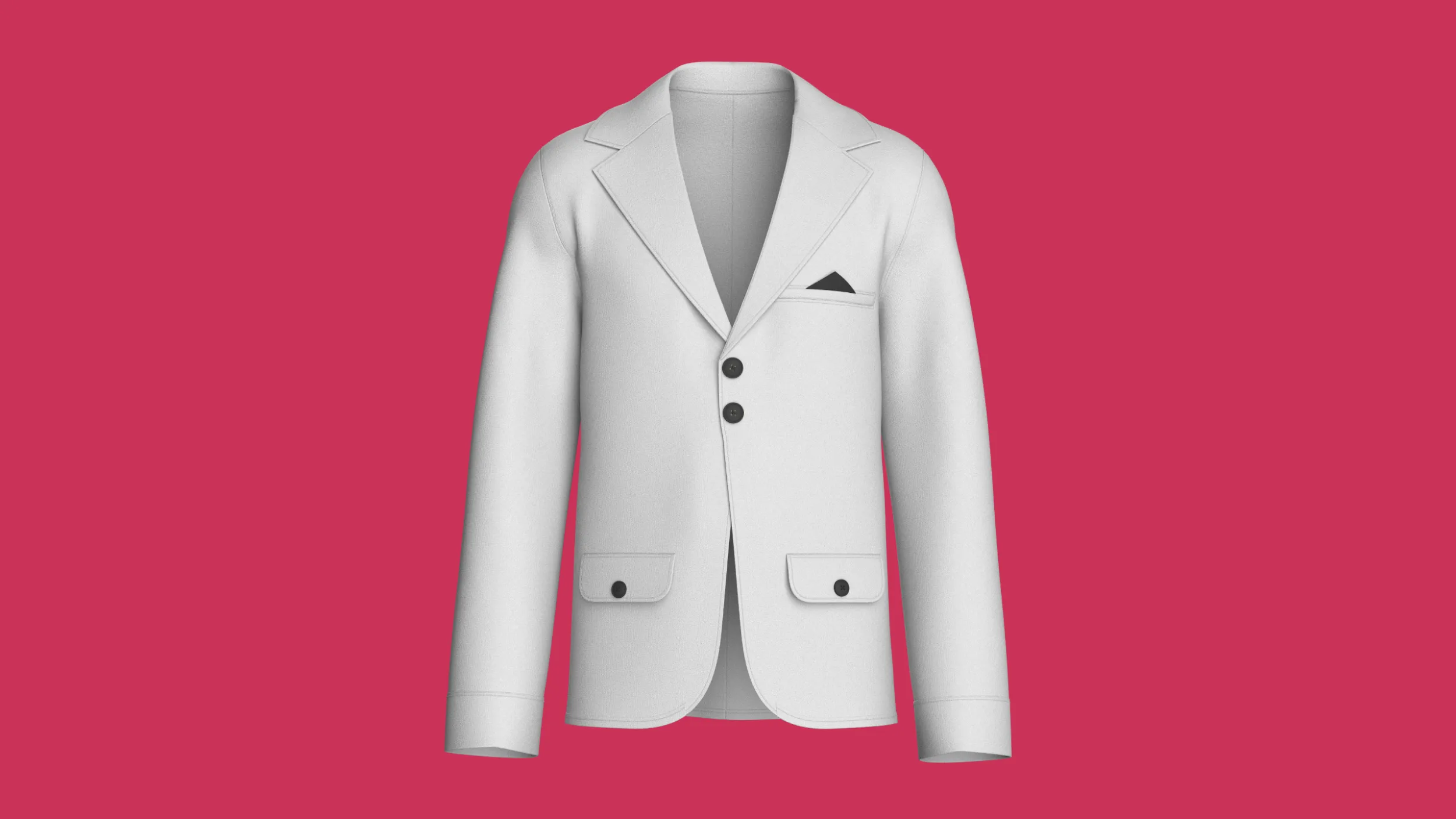 Men Double-Button Notch Lapel Blazer 3D Model .c4d .max .obj .3ds .fbx .stl .blend 