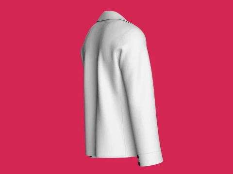 Men Double-Button Notch Lapel Blazer 3D Model