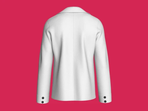 Men Double-Button Notch Lapel Blazer 3D Model
