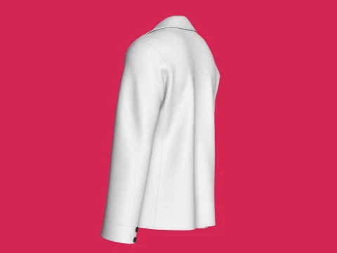 Men Double-Button Notch Lapel Blazer 3D Model
