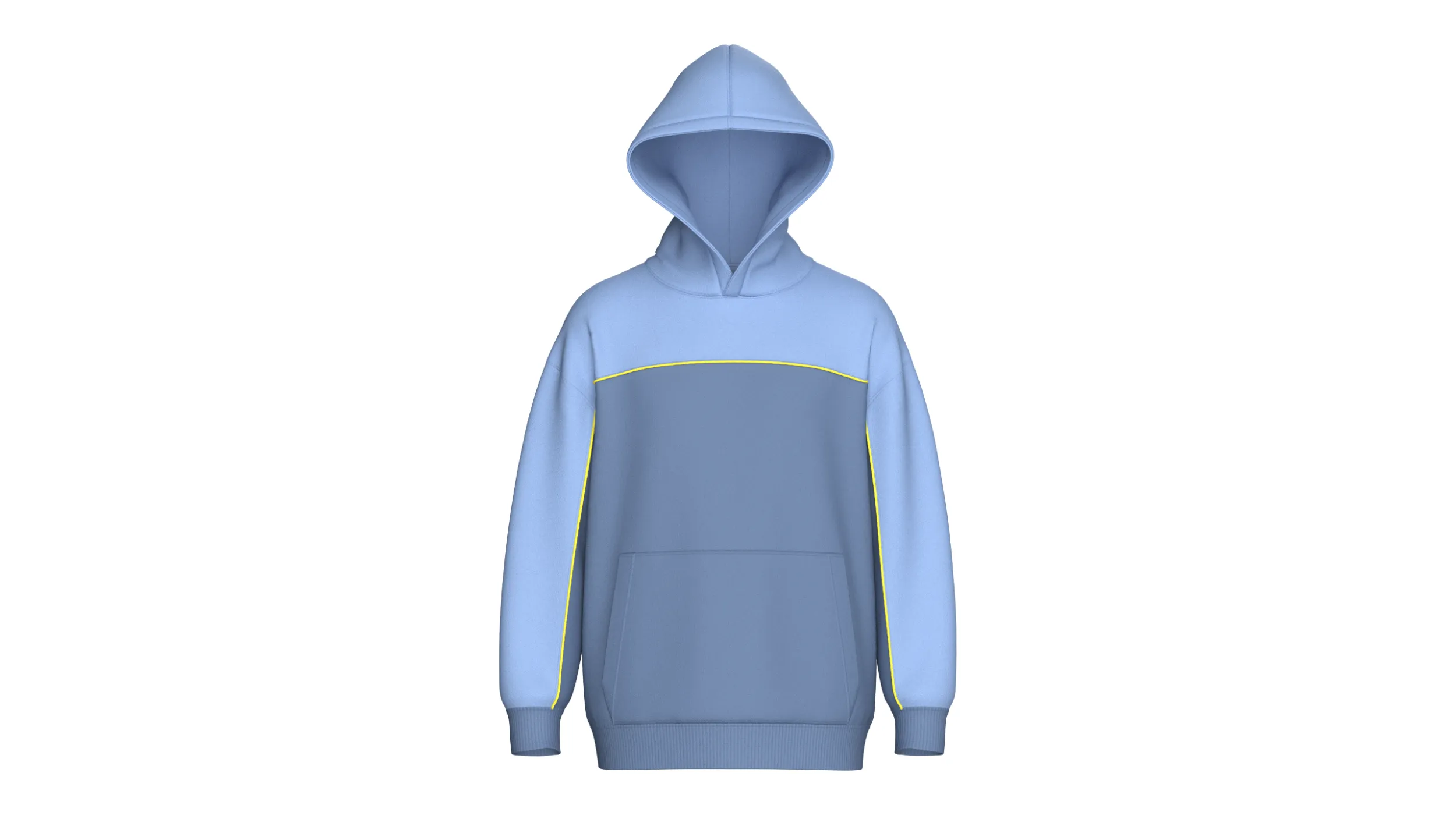 Men Drop Shoulder Color-Blocked Hoodie 3D Model .c4d .max .obj .3ds .fbx .stl .blend 