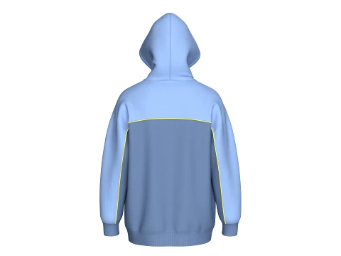 Men Drop Shoulder Color-Blocked Hoodie 3D Model
