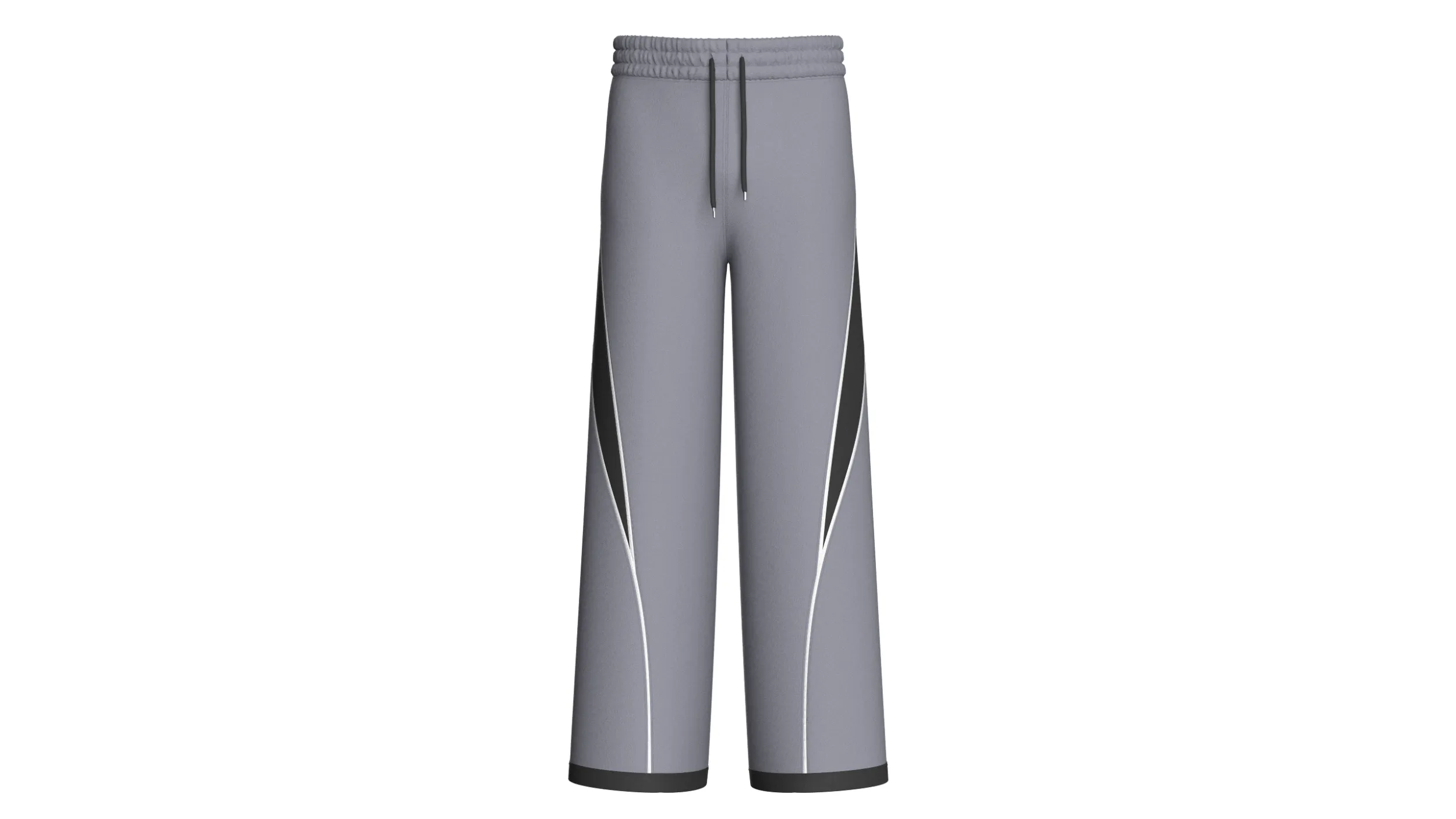 Men Curved Panel Wide-Leg Track Pants 3D Model .c4d .max .obj .3ds .fbx .stl .blend 