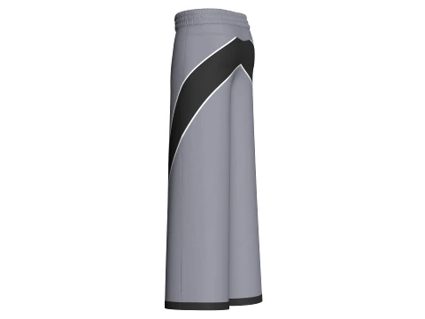 Men Curved Panel Wide-Leg Track Pants 3D Model
