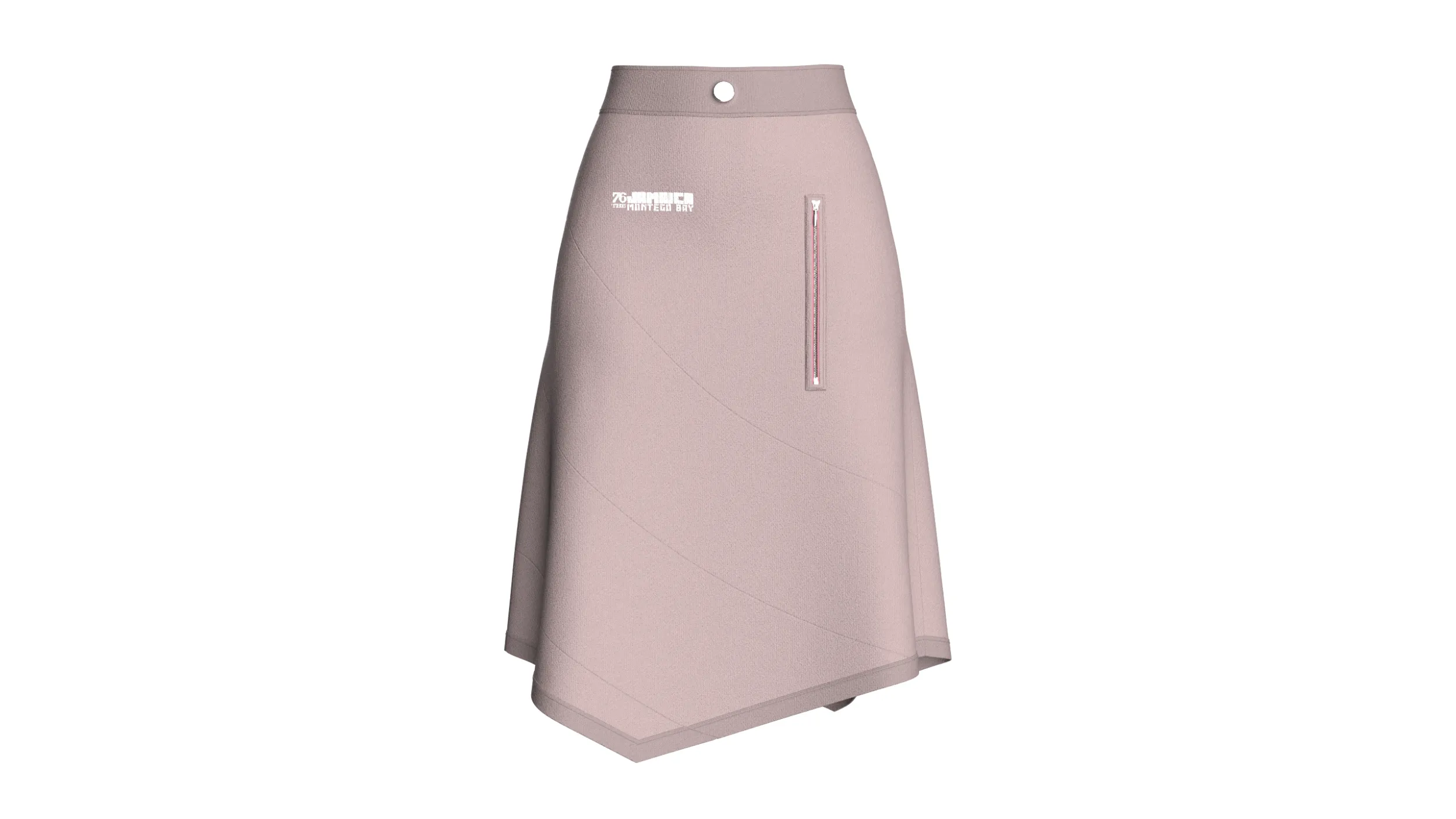 Girls High-Waisted Midi Skirt With Zipper 3D Model .c4d .max .obj .3ds .fbx .stl .blend 