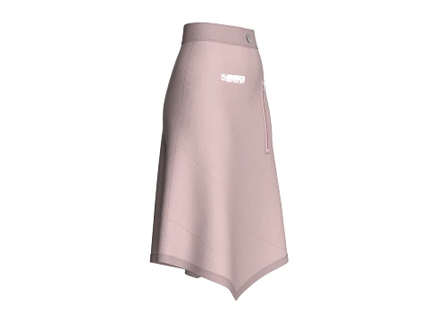 Girls High-Waisted Midi Skirt With Zipper 3D Model
