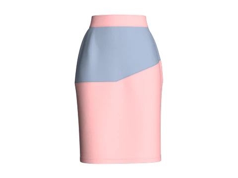 Girls Two-Ton Pencil Skirt 3D Model