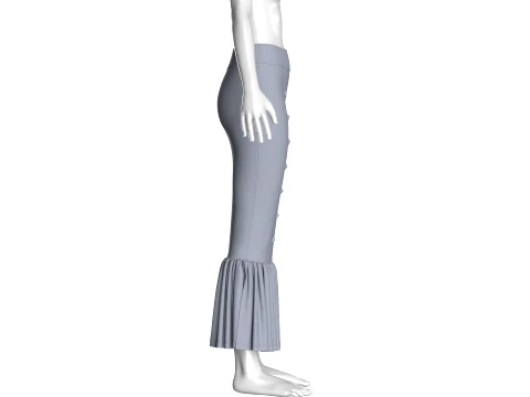 Girls Maxi Skirt With Ruffled Hem 3D Model