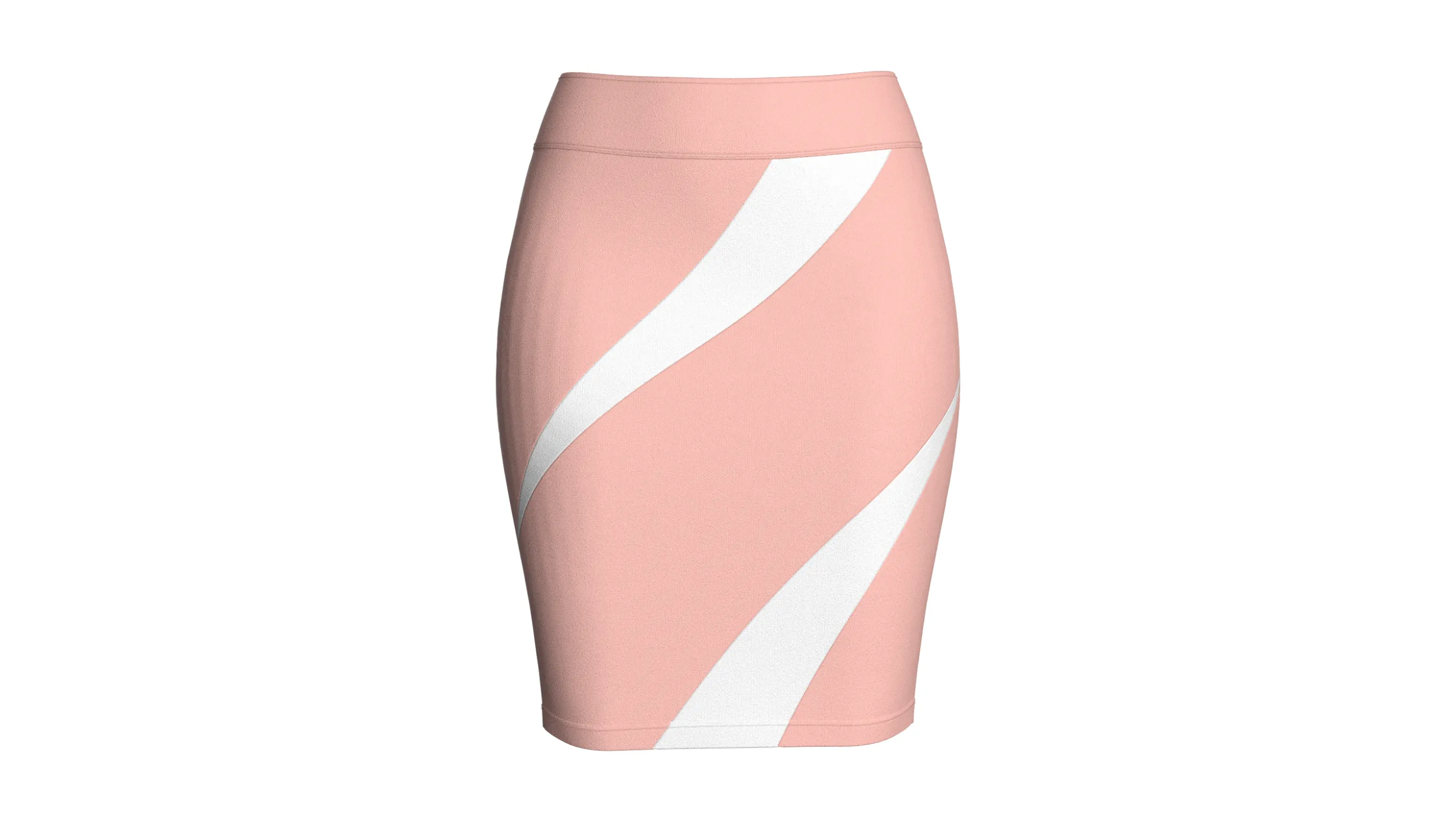 Girls Pencil Skirt With Wave Striped 3D Model .c4d .max .obj .3ds .fbx .stl .blend 