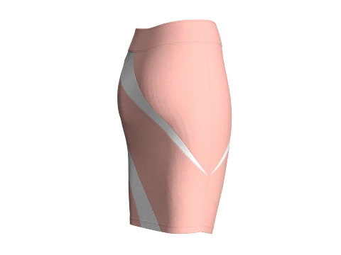 Girls Pencil Skirt With Wave Striped 3D Model