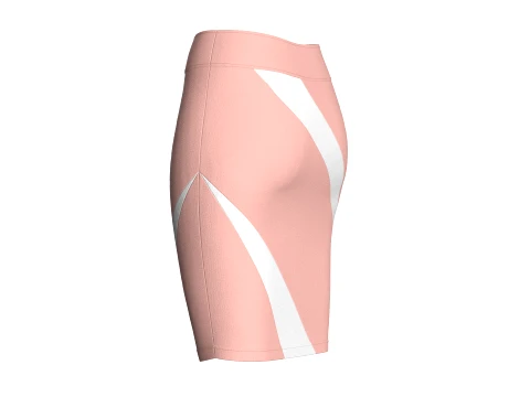 Girls Pencil Skirt With Wave Striped 3D Model