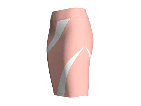 Girls Pencil Skirt With Wave Striped 3D Model