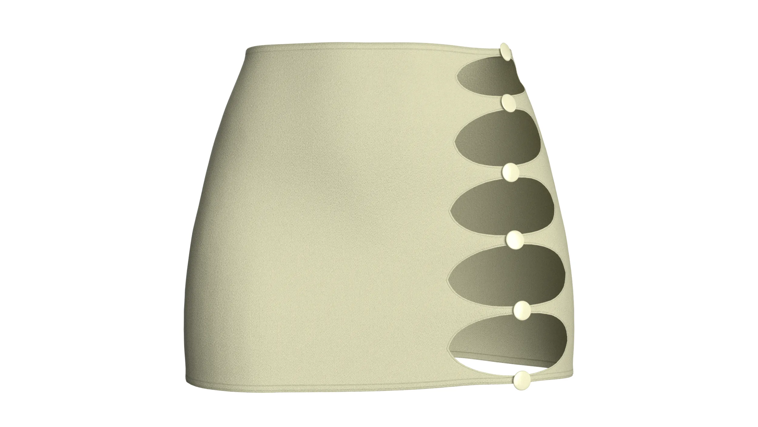 Girls Side Cut-Out Mini Skirt 3D Model .c4d .max .obj .3ds .fbx .stl .blend 