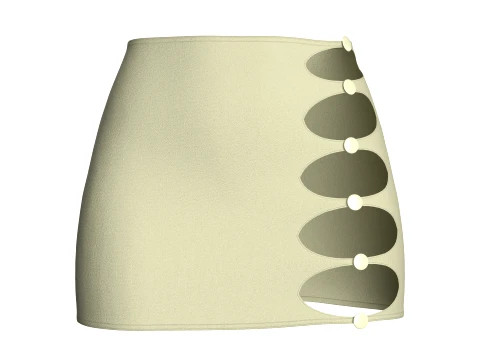 Girls Side Cut-Out Mini Skirt 3D Model