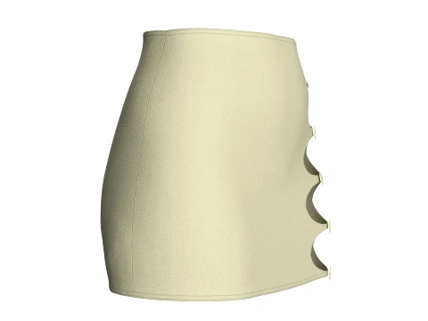 Girls Side Cut-Out Mini Skirt 3D Model