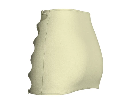 Girls Side Cut-Out Mini Skirt 3D Model