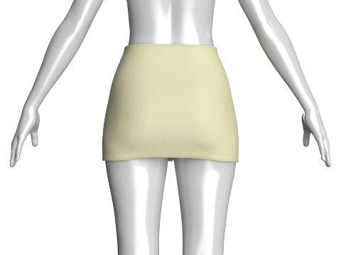 Girls Side Cut-Out Mini Skirt 3D Model