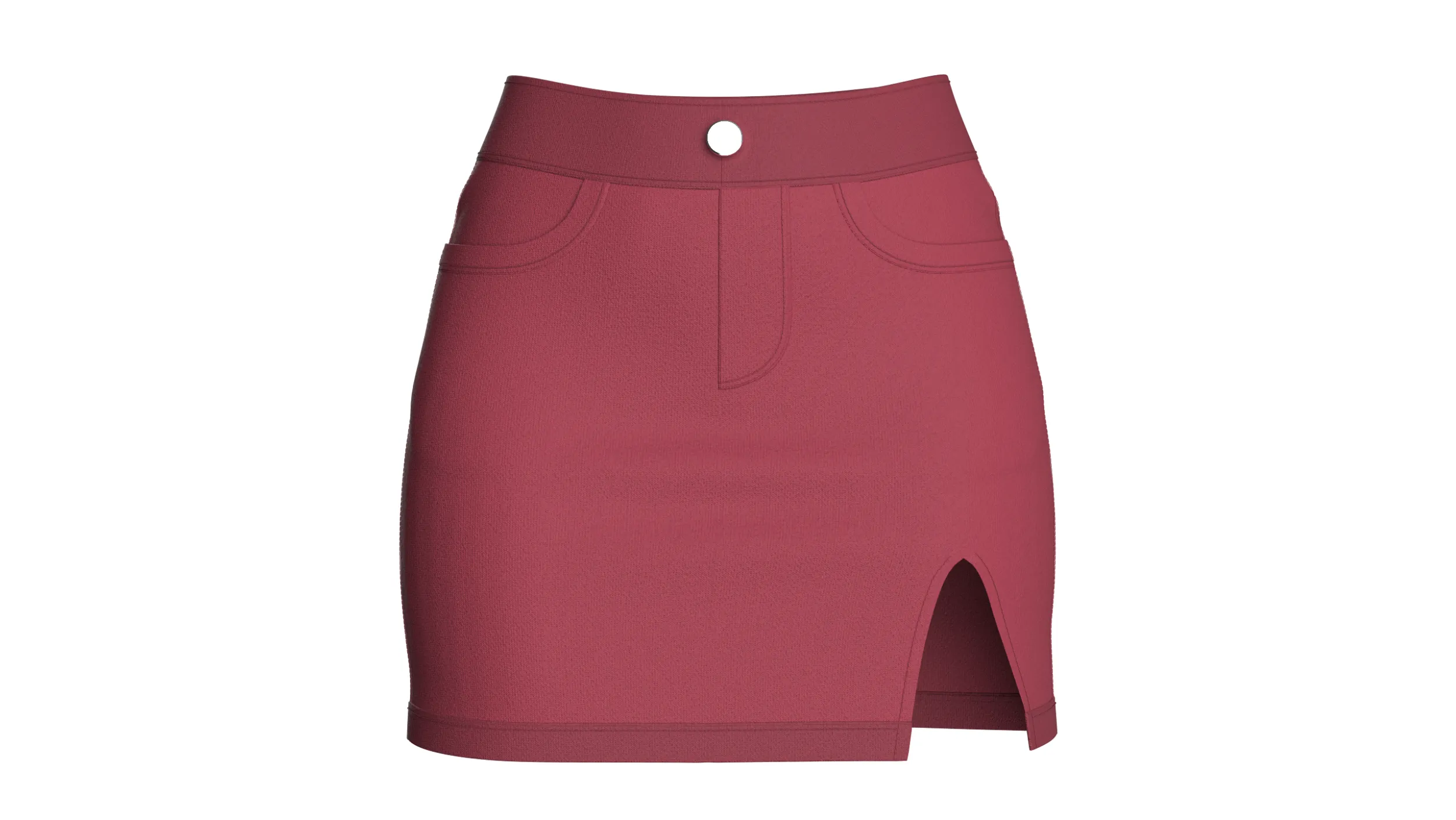 Girls Side Slit Mini Skirt 3D Model .c4d .max .obj .3ds .fbx .stl .blend 