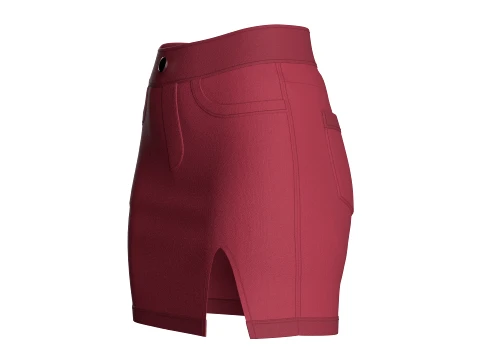 Girls Side Slit Mini Skirt 3D Model