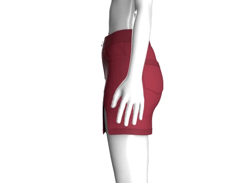 Girls Side Slit Mini Skirt 3D Model