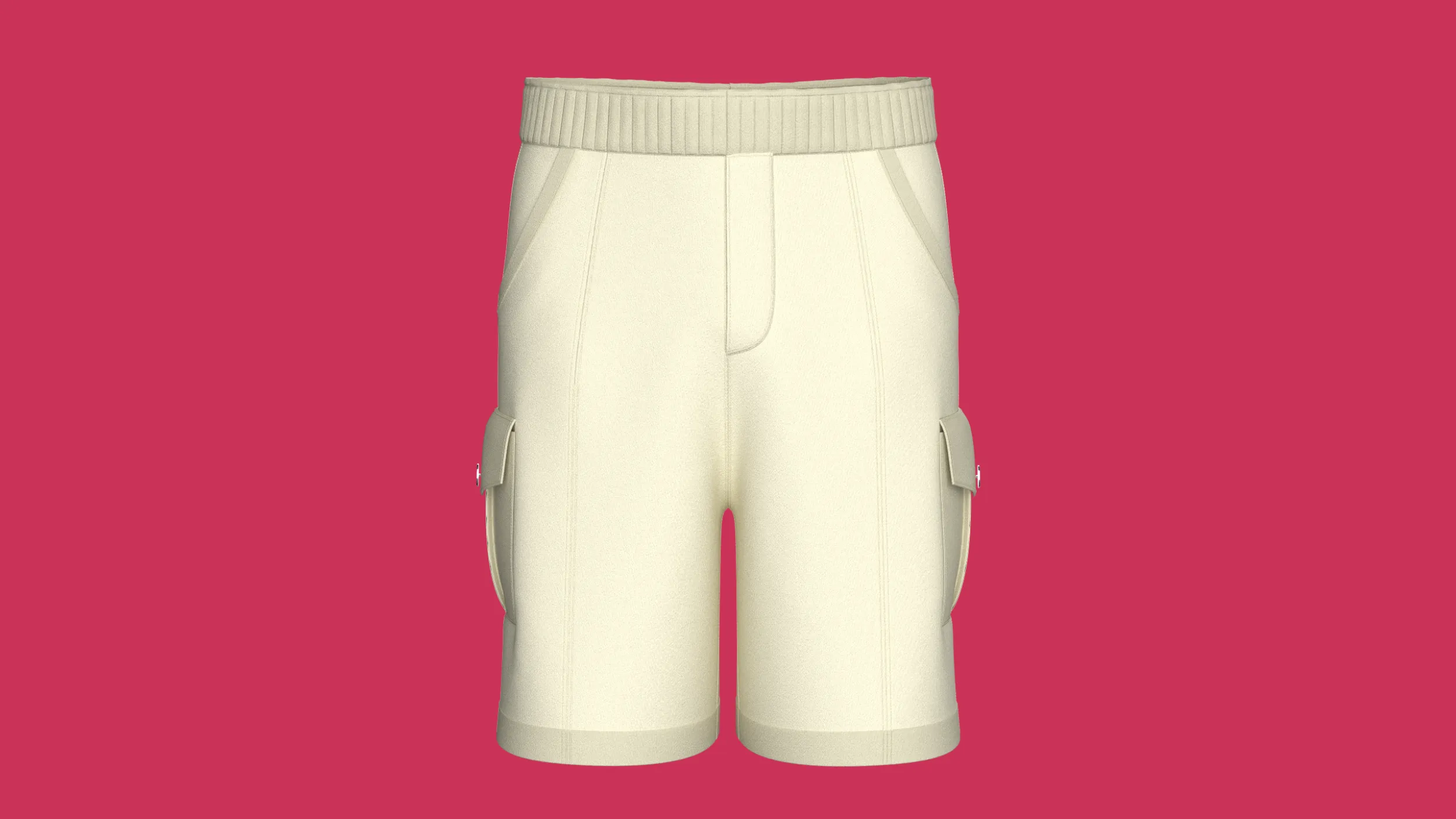 Men Cream Color Cargo Shorts 3D Model .c4d .max .obj .3ds .fbx .stl .blend 