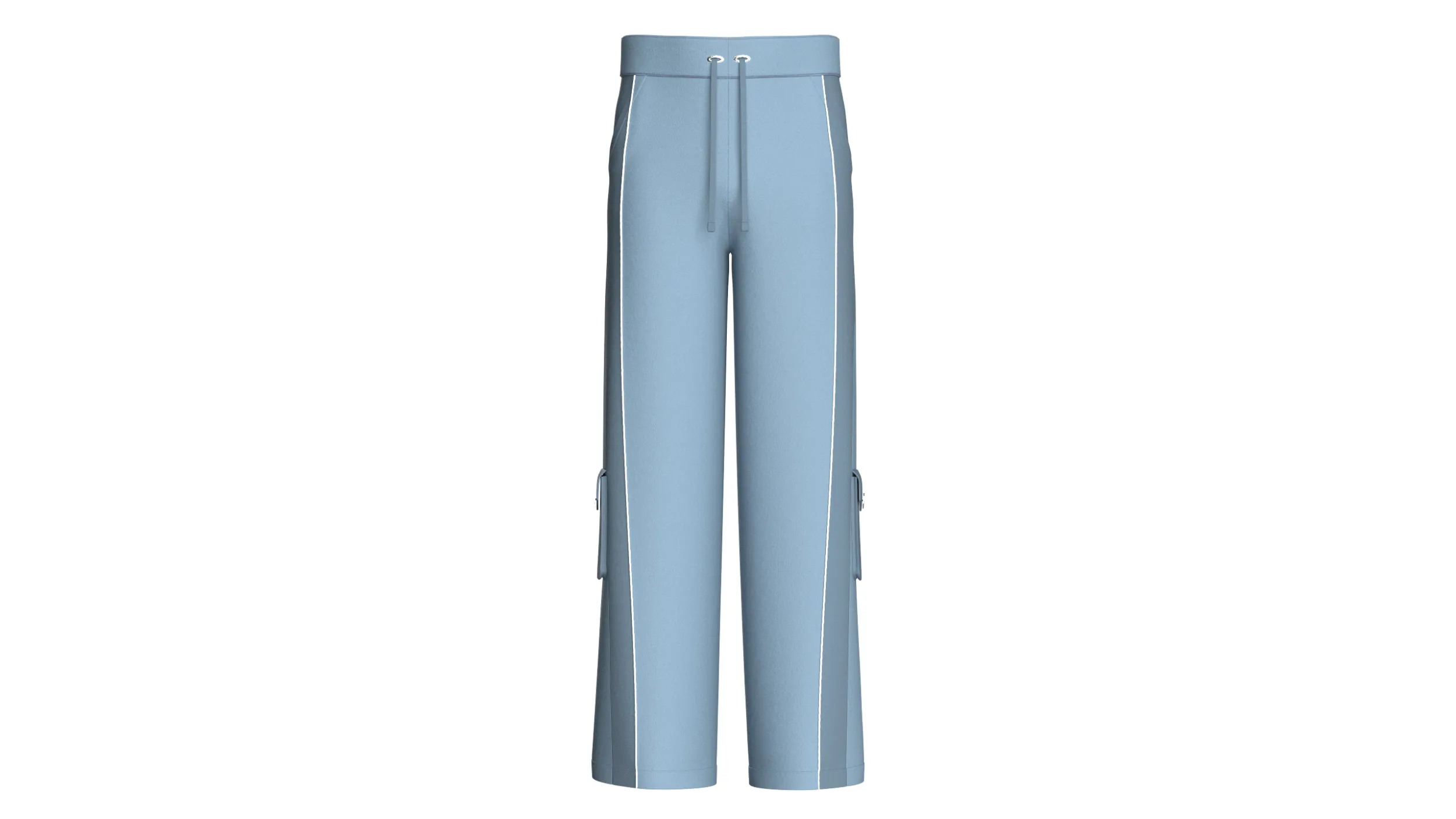 Men Wide-Leg Cargo Pant With White Piping 3D Model .c4d .max .obj .3ds .fbx .stl .blend 