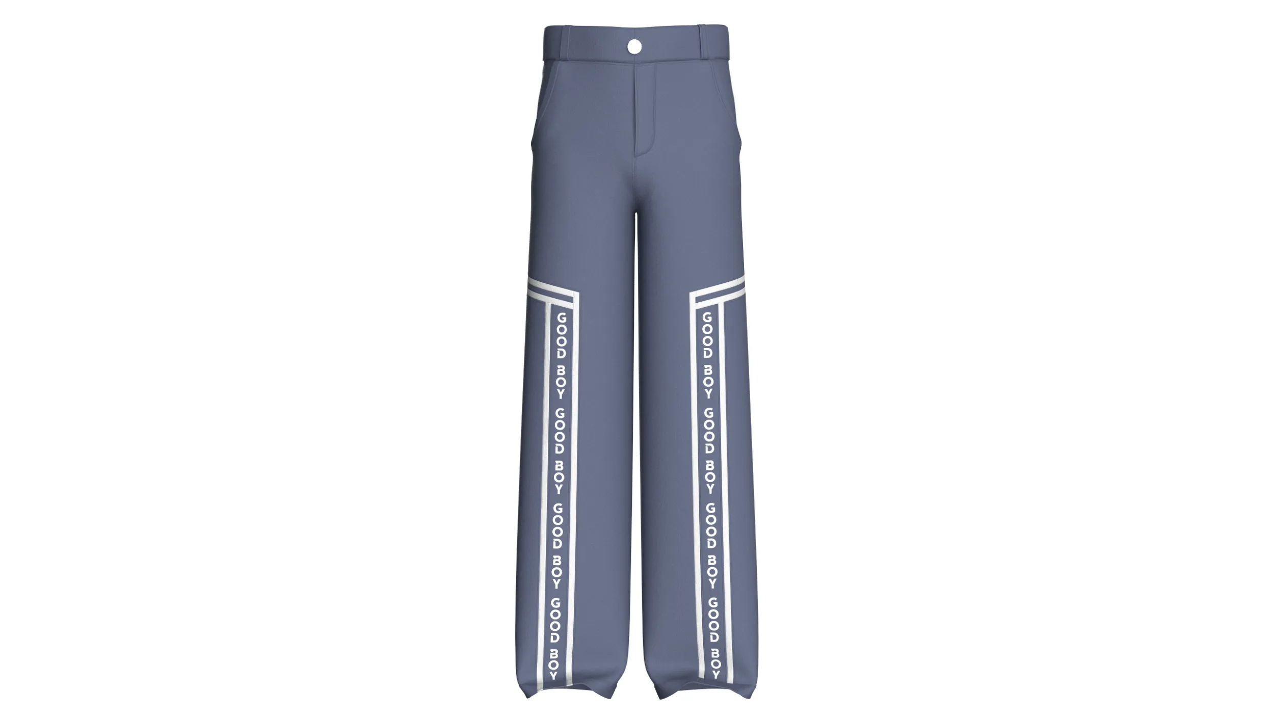 Men Wide-Leg Letter Printed Striped Trousers 3D Model .c4d .max .obj .3ds .fbx .stl .blend 