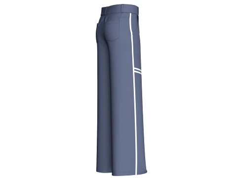 Men Wide-Leg Letter Printed Striped Trousers 3D Model