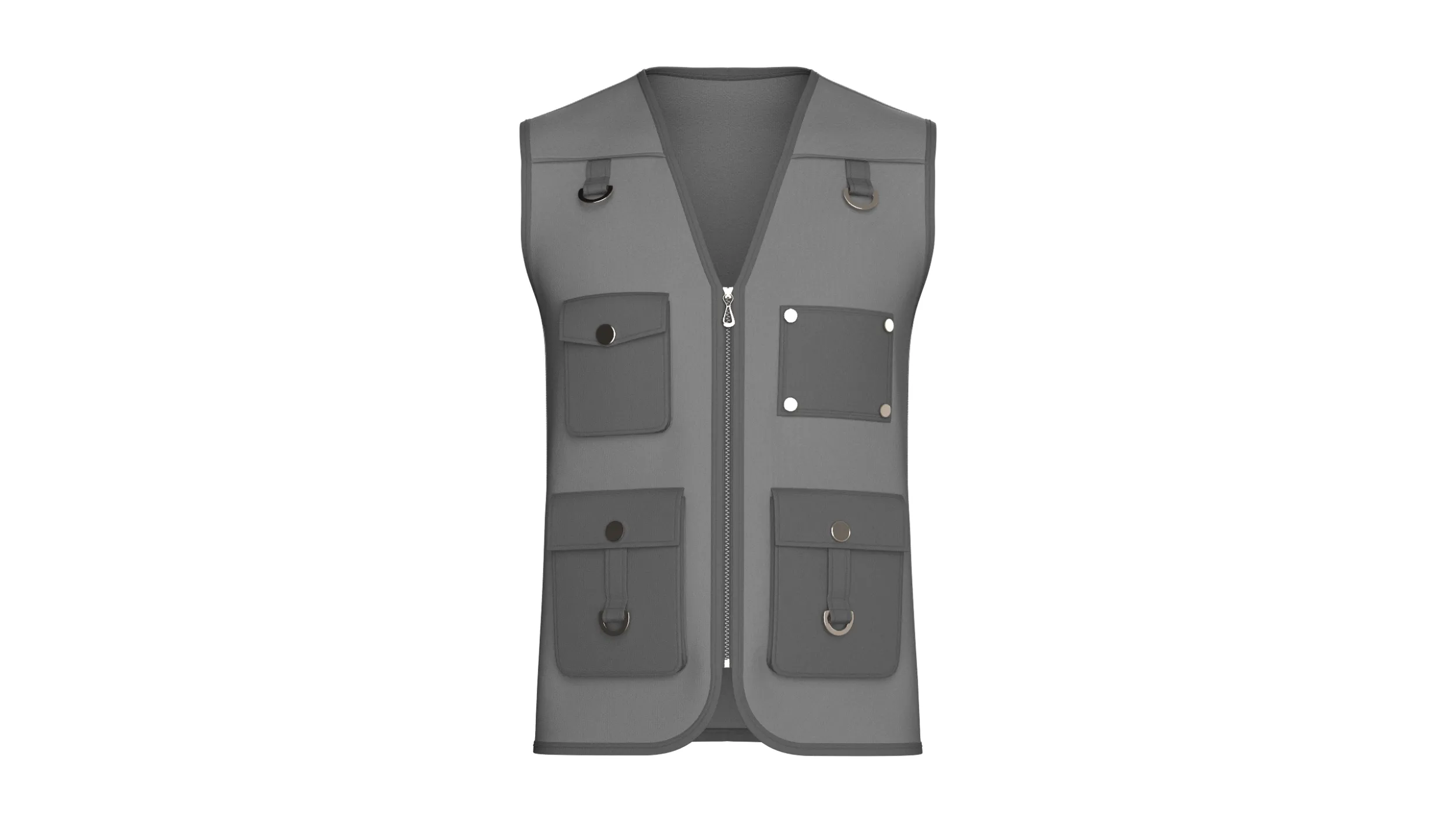 Men Tactical Multi Cargo Pocket Vest 3D Model .c4d .max .obj .3ds .fbx .stl .blend 