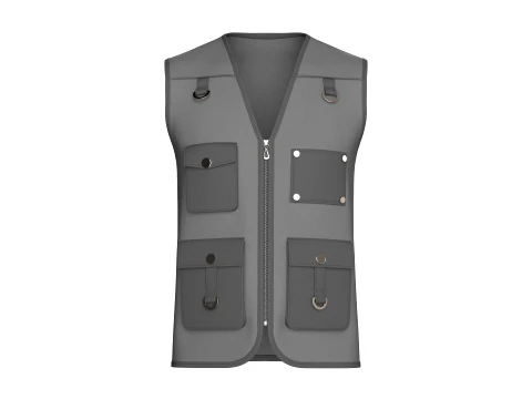 Men Tactical Multi Cargo Pocket Vest 3D Model