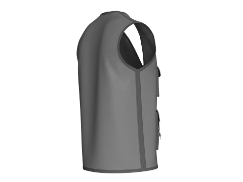 Men Tactical Multi Cargo Pocket Vest 3D Model