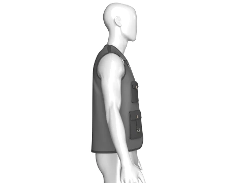 Men Tactical Multi Cargo Pocket Vest 3D Model