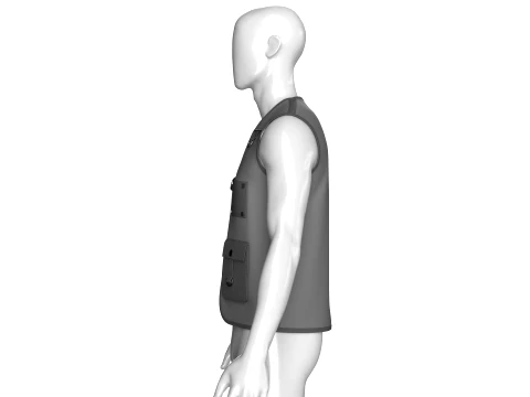 Men Tactical Multi Cargo Pocket Vest 3D Model