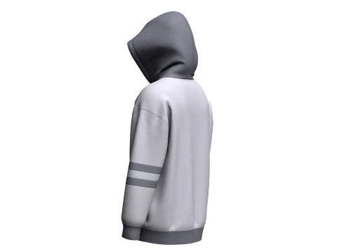 Men Two-Tone Letter Printed Pullover Hoodie 3D Model