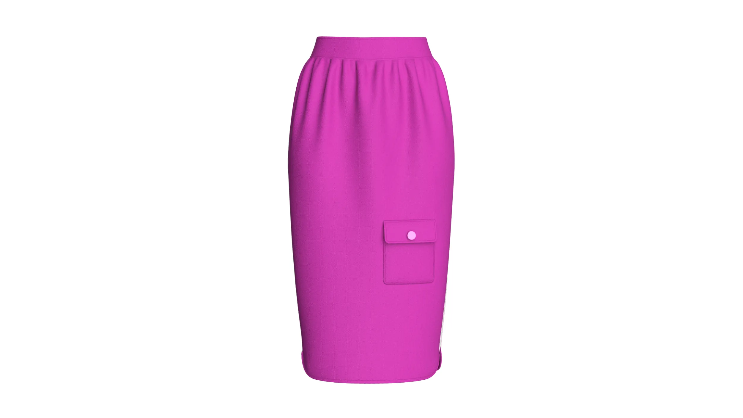 Girls Cargo Pocket Side-Striped Midi Skirt 3D Model .c4d .max .obj .3ds .fbx .stl .blend 