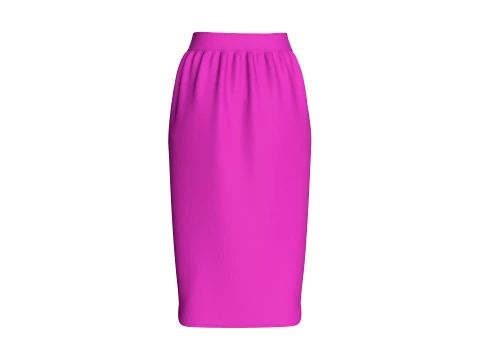 Girls Cargo Pocket Side-Striped Midi Skirt 3D Model
