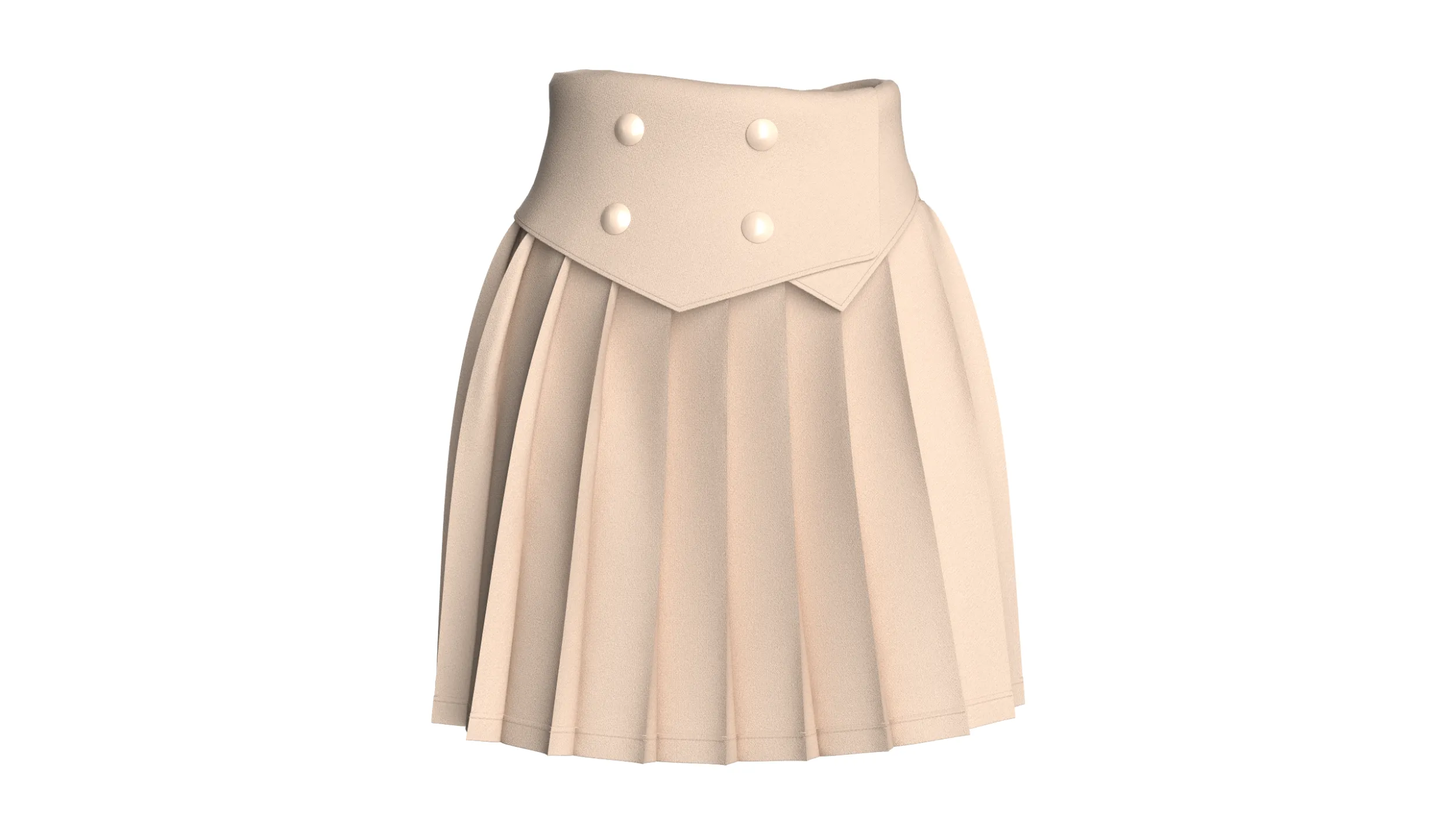 Girls Double-Breasted Skirt 3D Model .c4d .max .obj .3ds .fbx .stl .blend 